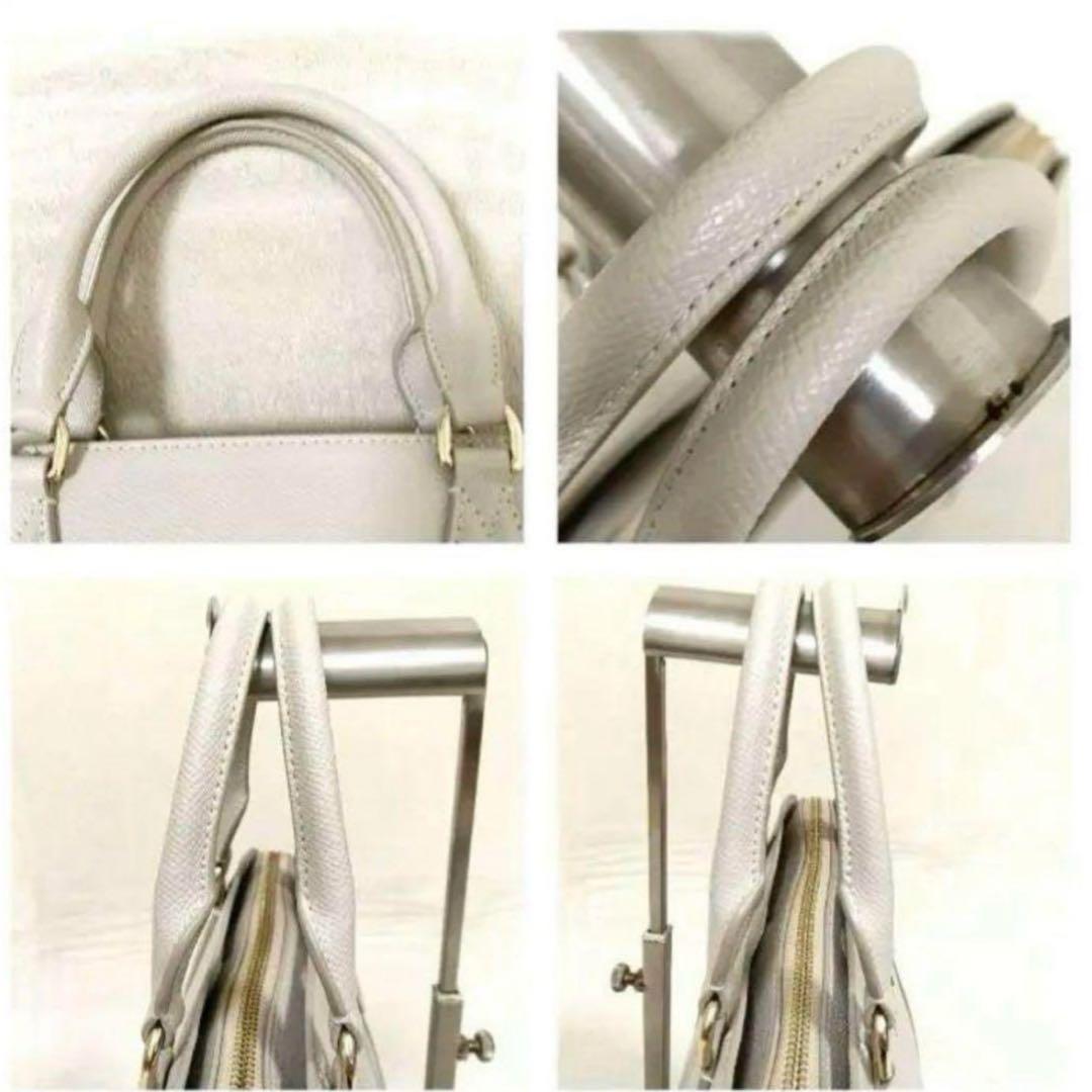 FURLA フルラ グレージュ ヴィットリアMドーム 2wayレザーハンドバッグ