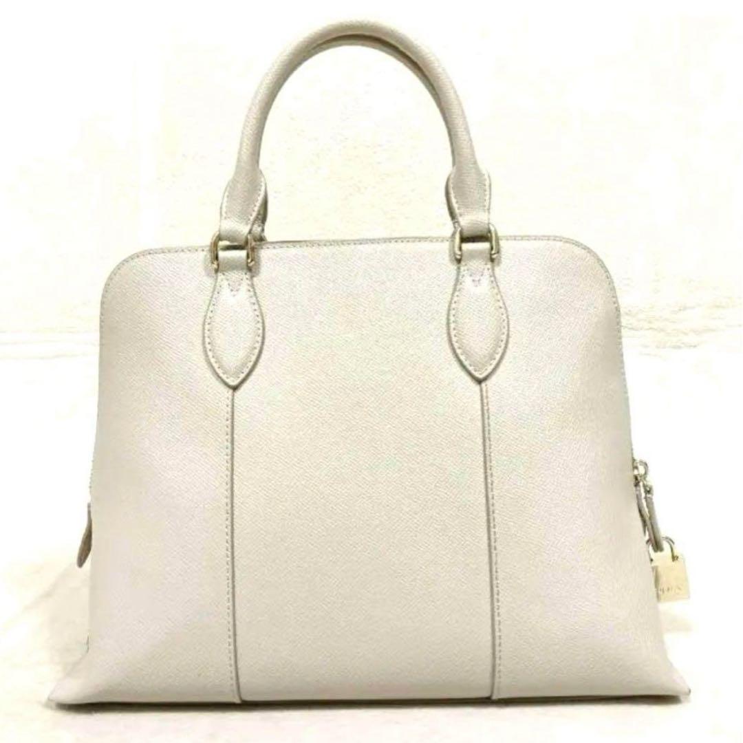 FURLA フルラ グレージュ ヴィットリアMドーム 2wayレザーハンドバッグ