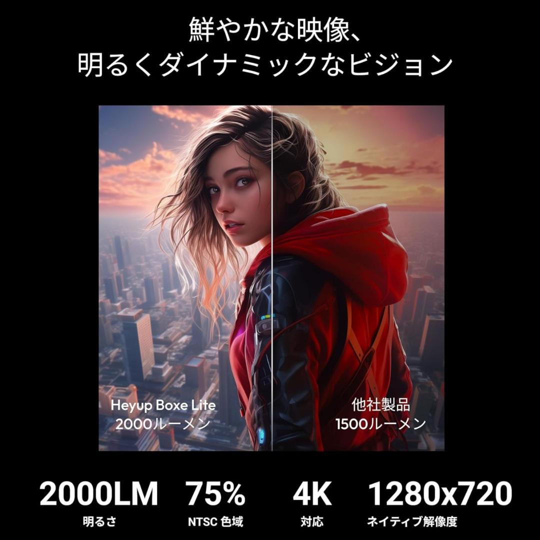 Heyup Boxe Lite プロジェクター Android TV 9.0内蔵