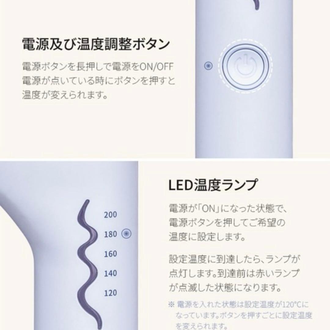 ボダナ VODANA トリプルウェーブアイロン 波巻きアイロン 40mm ブルー