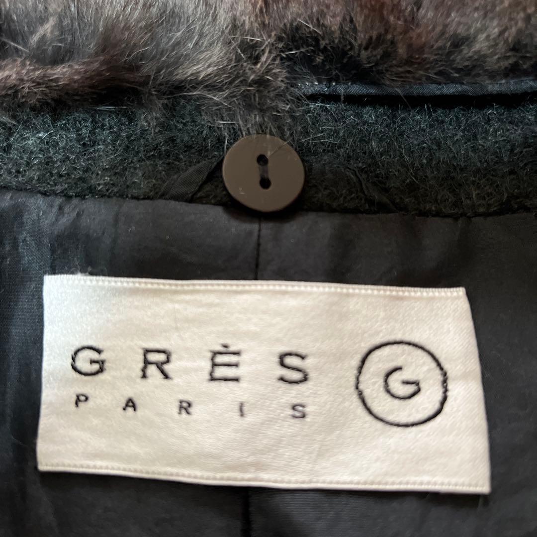 【アキア 】GRES イタリア製生地 モヘアウール　ファー付ロングコート