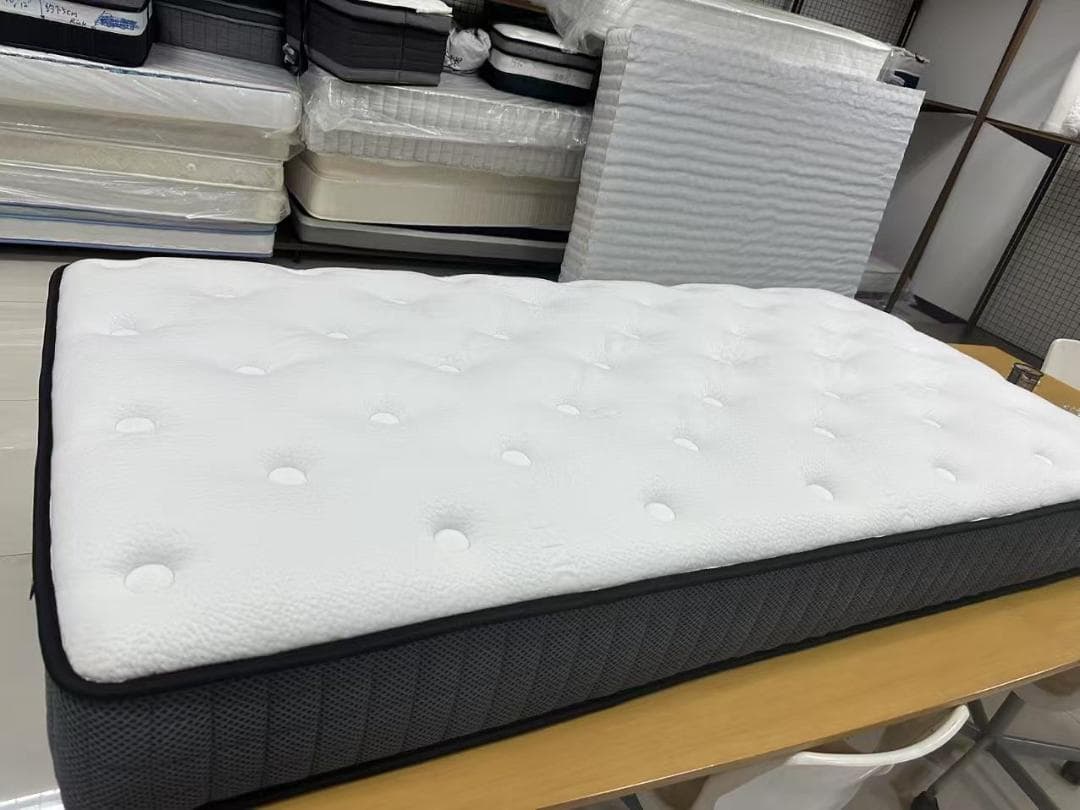 マットレスシングル硬め 23㎝厚 ポケットコイル 竹炭ウレタン 腰痛対策 圧縮