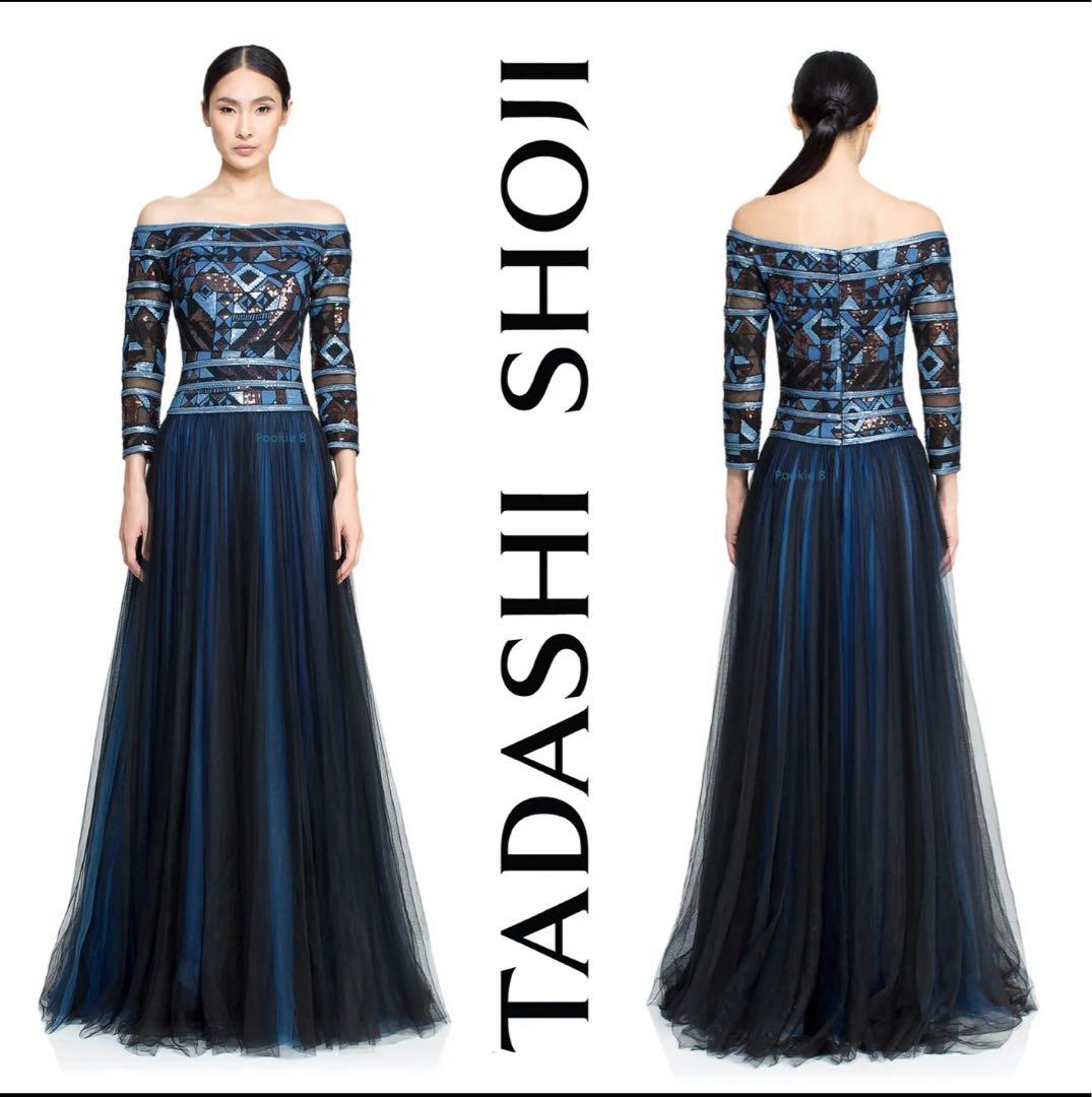TADASHI SHOJI オフショルダー刺繍ドレス S~M