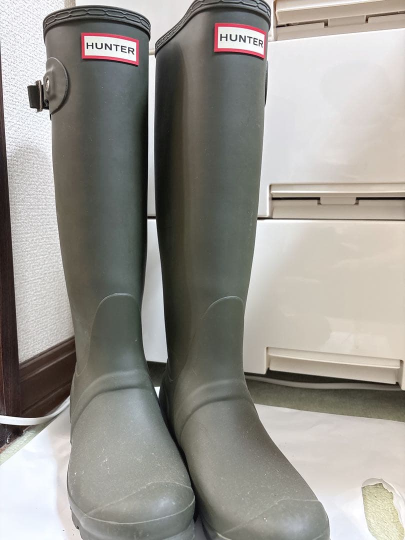 HUNTER レインブーツ オリジナルアートグリーン【美品】