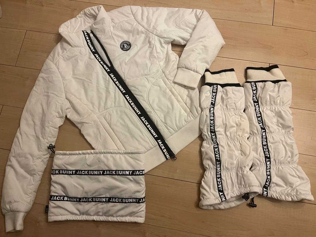 JACK BUNNY ダウンジャケットホワイト 0 ネック・レッグウォマーセット