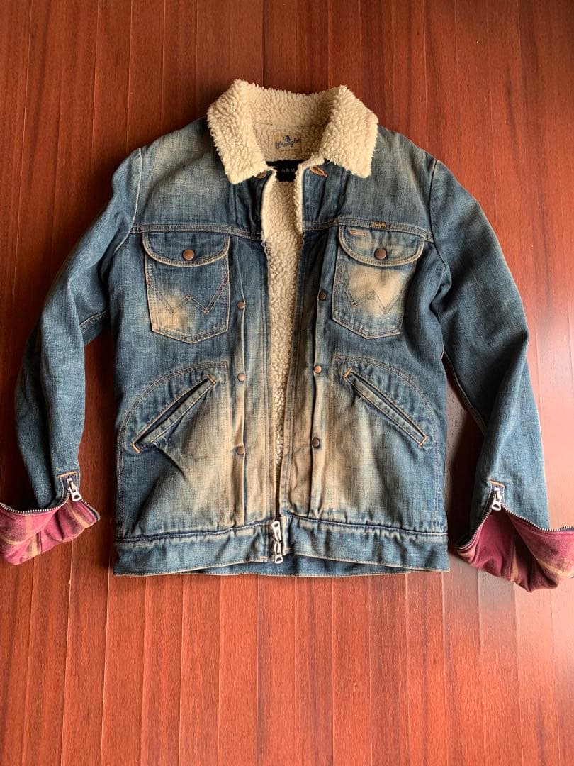 AKM×Wrangler ボア デニムジャケット ラングラー　Lサイズ