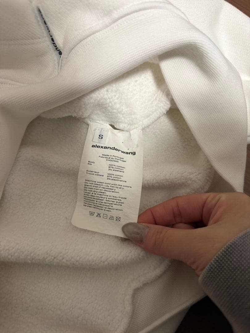 alexanderwang ホワイト フード付きパーカー
