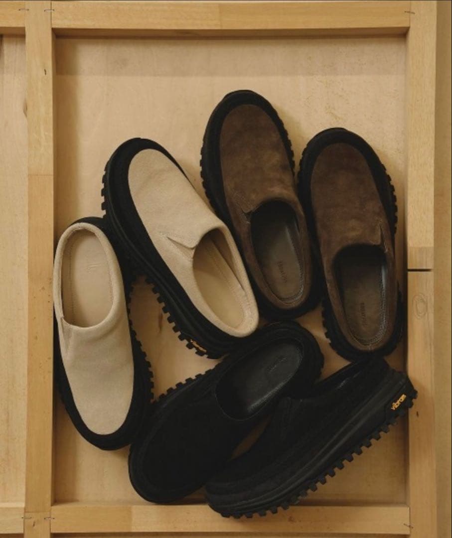 TODAYFUL Vibramレザーソールサボ　スリッポン　サンダル　ベージュ