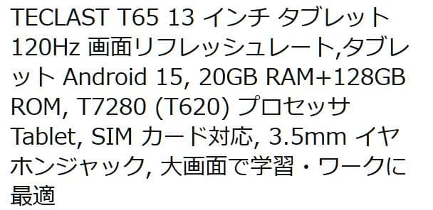 【ケース付・ガラスフィルム貼付済】TECLAST T65 13インチ タブレット