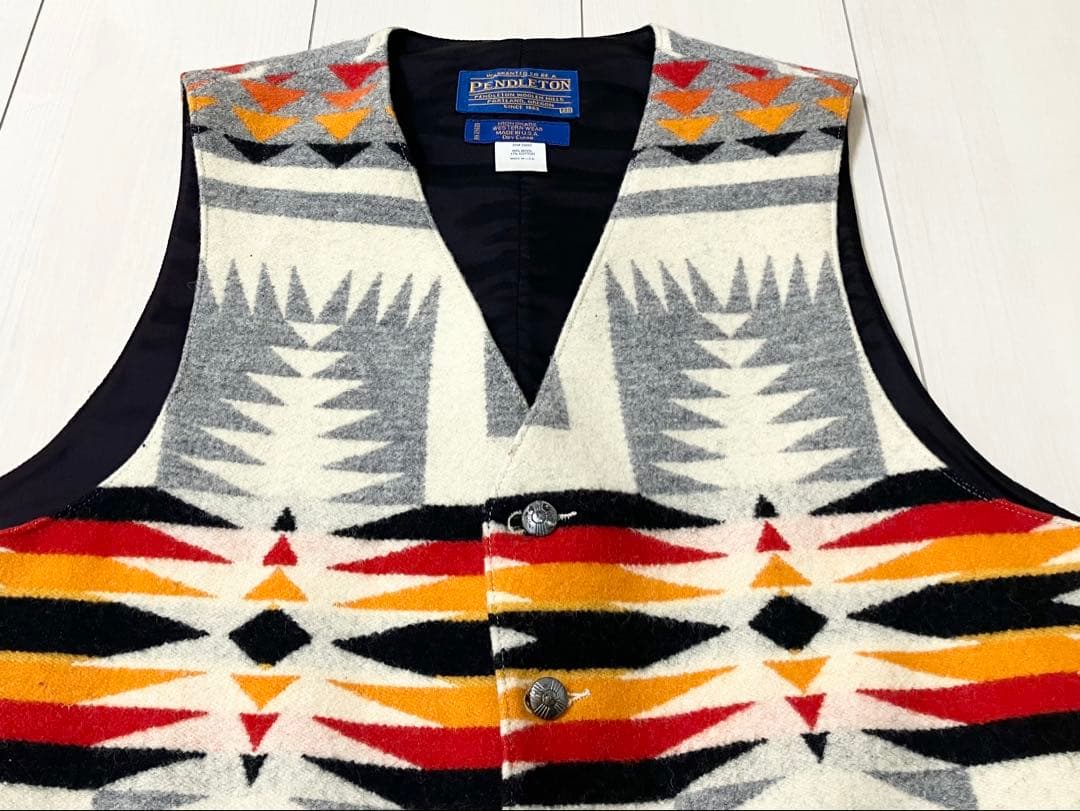 USA製 Pendletonペンドルトン ネイティブ柄 チマヨベスト 40 Ｍ