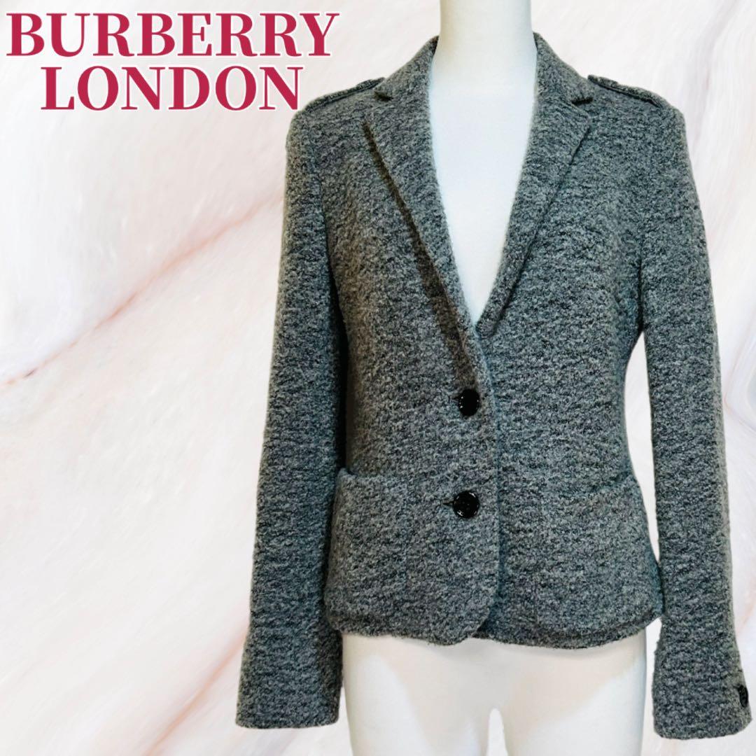 ✨新品✨バーバリーロンドン ウール混ジャケット 起毛ツイード調 2ボタン38
