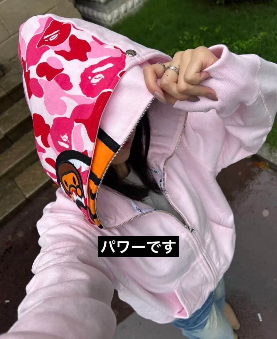 トップス BAPE MILO SHARK FULL ZIP DOUBLE HOODIE