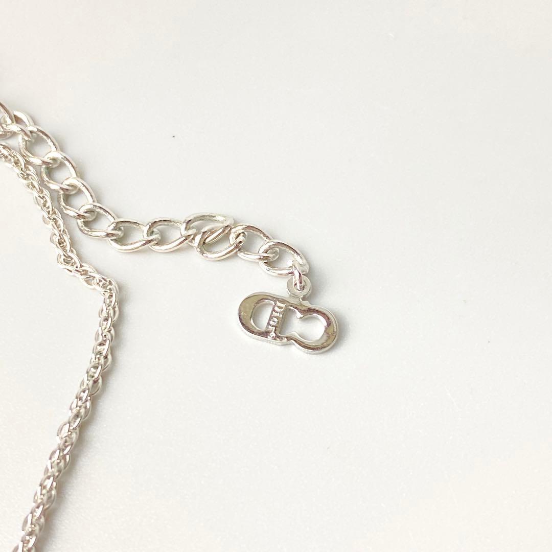美品 DIOR ディオール ロゴ ネックレス シルバー