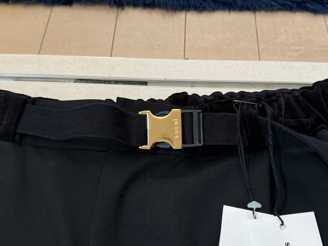 sacai サカイ　側章スーチングスラックス　ブラック2 新品
