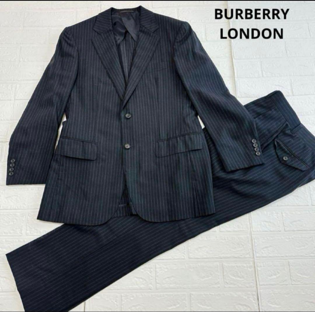 BURBERRY LONDON ストライプ 背抜き 裏地ロゴ 薄手