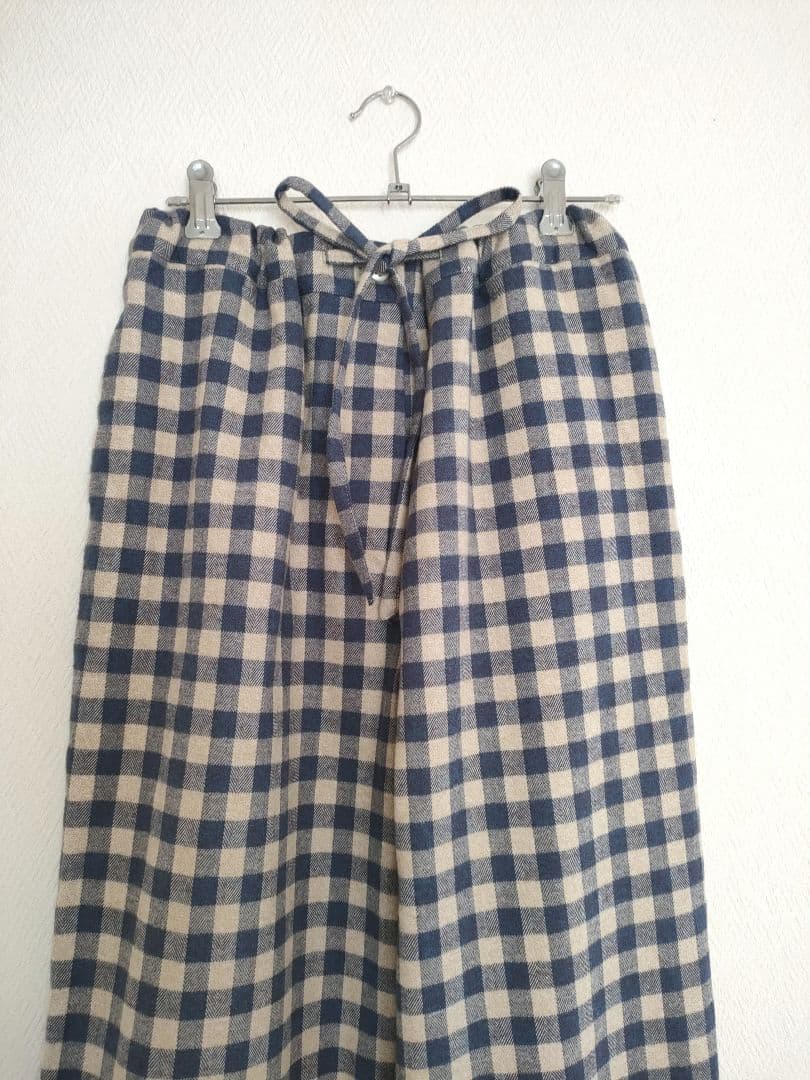 極美品 エディットフォールル とにかく楽ちんネルチェックパンツ