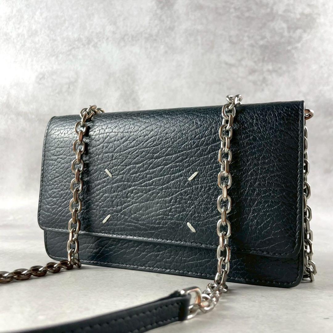 【お買い得】メゾンマルジェラ チェーンショルダーウォレット 4ステッチ