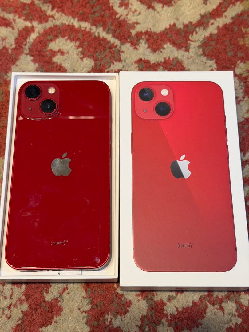 iPhone13 SIMフリーApple購入レッド128GB 電池82%