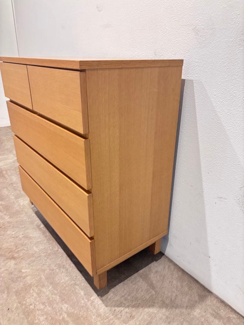 ⭐️美品⭐️廃盤希少⭐️無印⭐️脚付き⭐️チェスト４段・ワイド・オーク材