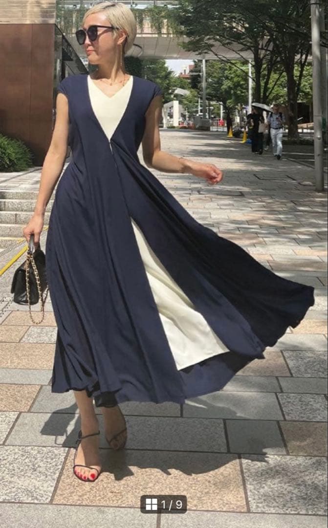 JENNE 2WAYレイヤードフレアワンピースS ブラック