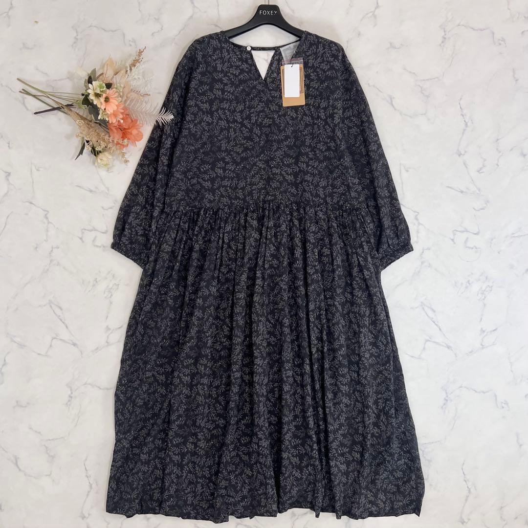 タグ付 BEARDSLEY ビアズリー リーフ プリント ワンピース