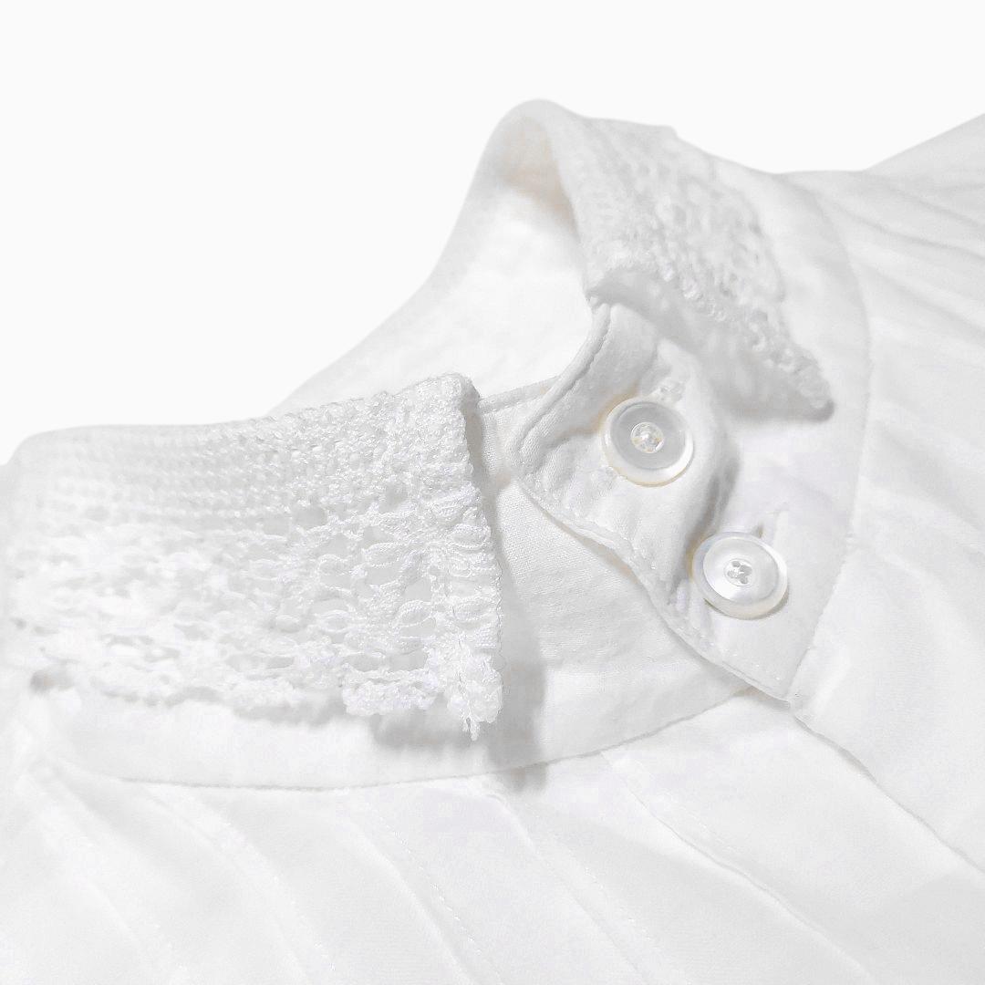 45R✨45rpm インドカディコットン 繊細なレース襟 ピンタック ブラウス