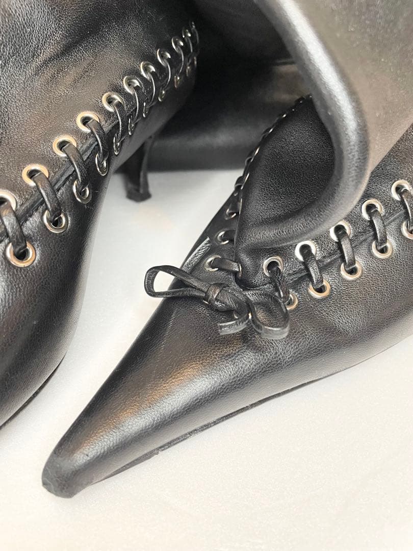 ALL-IN ブラック Level サイハイ ソフトレザー ロングブーツ