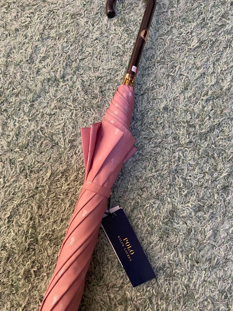 POLO RALPH LAUREN　ペールピンク　60㎝　大人可愛い長傘