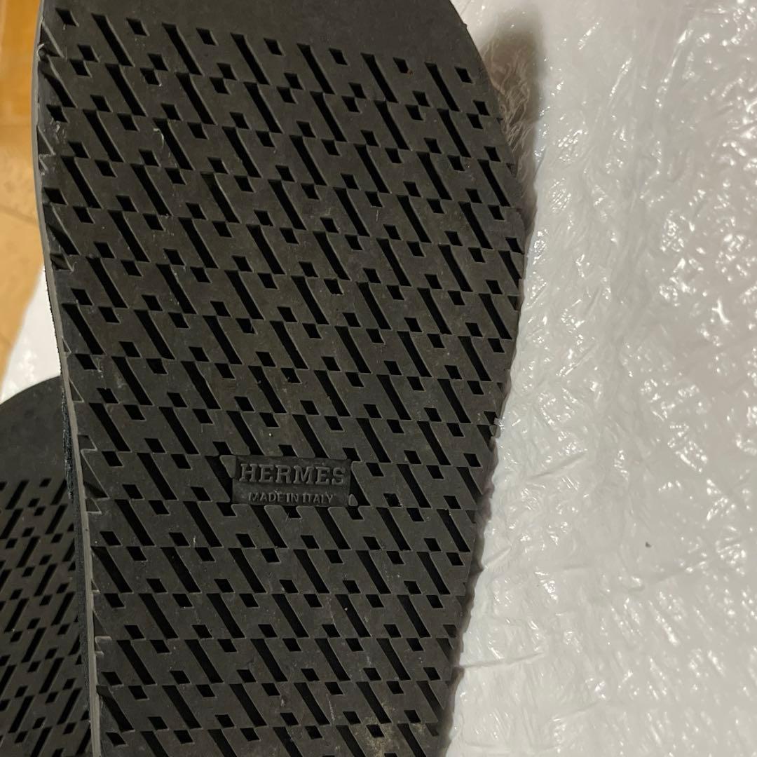 HERMES ☆美品☆ ブラック スエード ミュール スリッポン ゴー