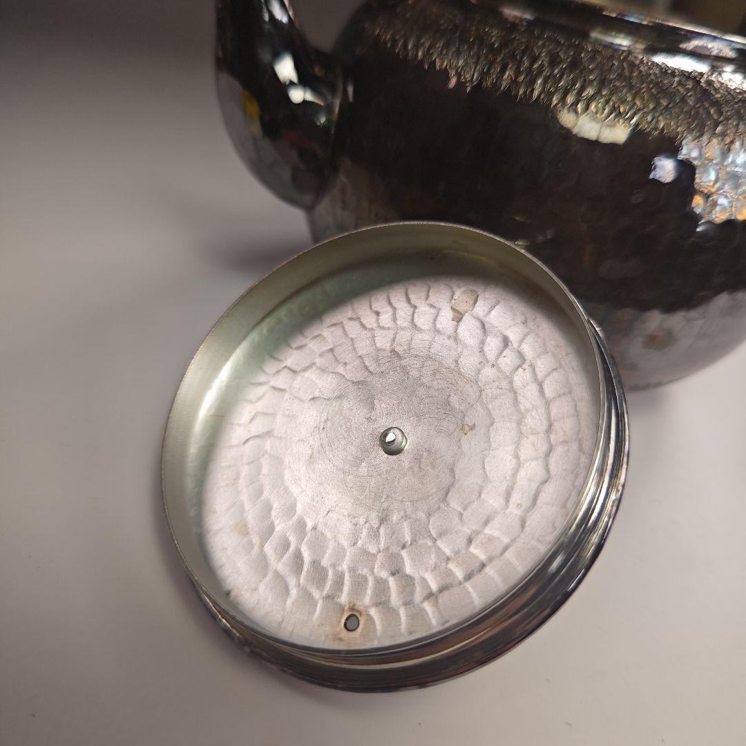 ウ303 急須『銀川堂　峰斎作』『燻銀　いぶし銀　水注　薬缶』茶道具　銅製