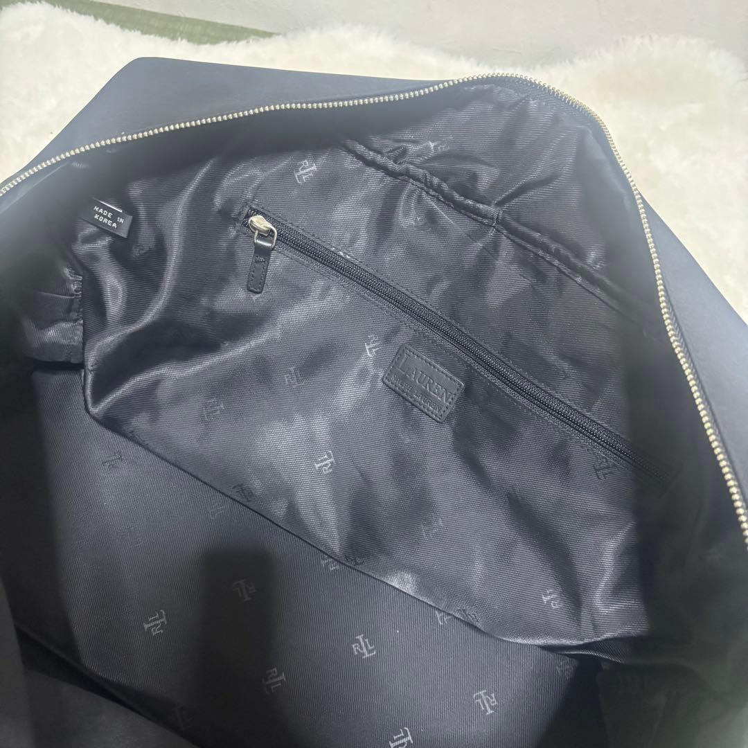 【希少】ローレンラルフローレン ボストンバッグ ブラック 肩掛け 大容量