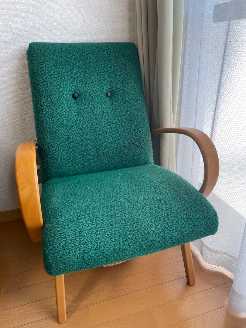 チェコ製　1973年製ビンテージシングルソファ　グリーン