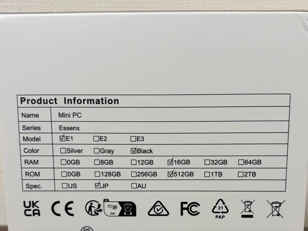 ミニPC Essenx Series MINIPC