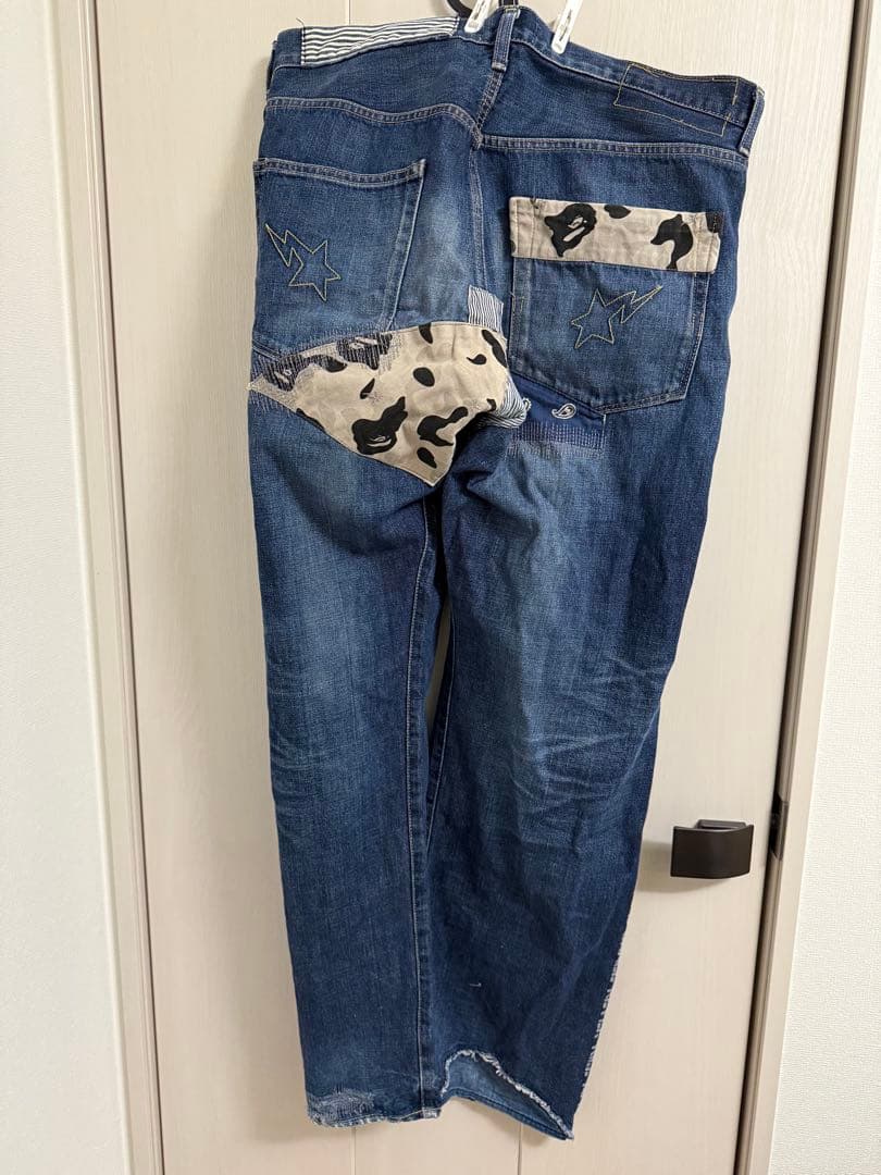A BATHING APE ダメージ加工デニム xlサイズ　エイプ