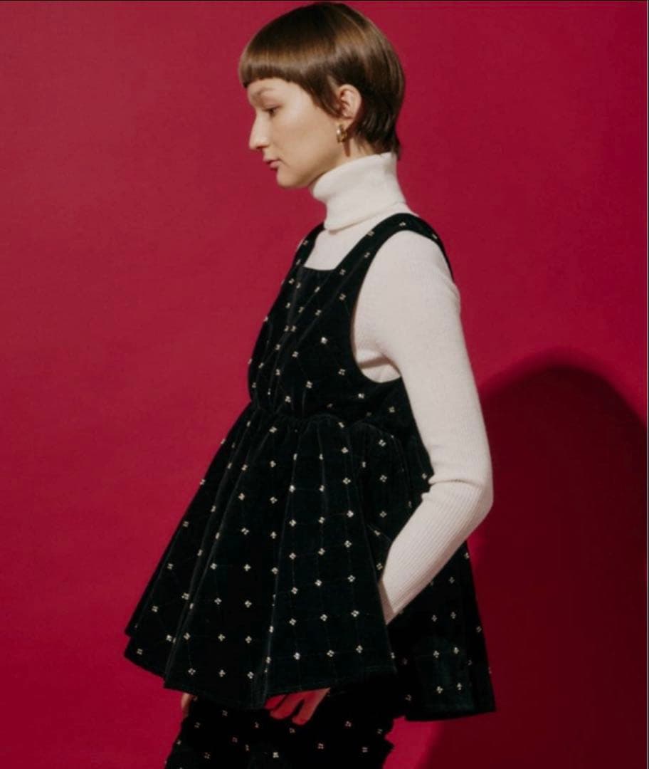 perna ベロアビジュートップス