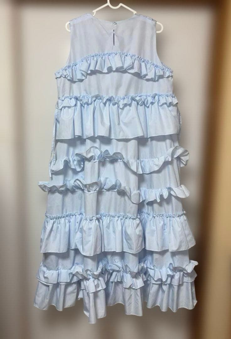 merry jenny フリルティアードワンピース　アイスブルー