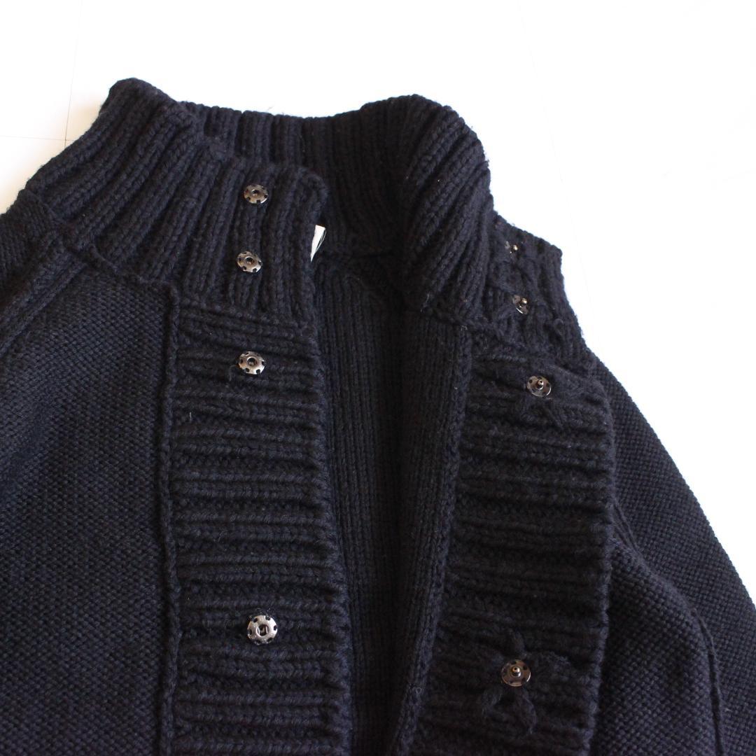 LIMI feu 肉厚ニットコート Sサイズ ブラック スタンドカラー