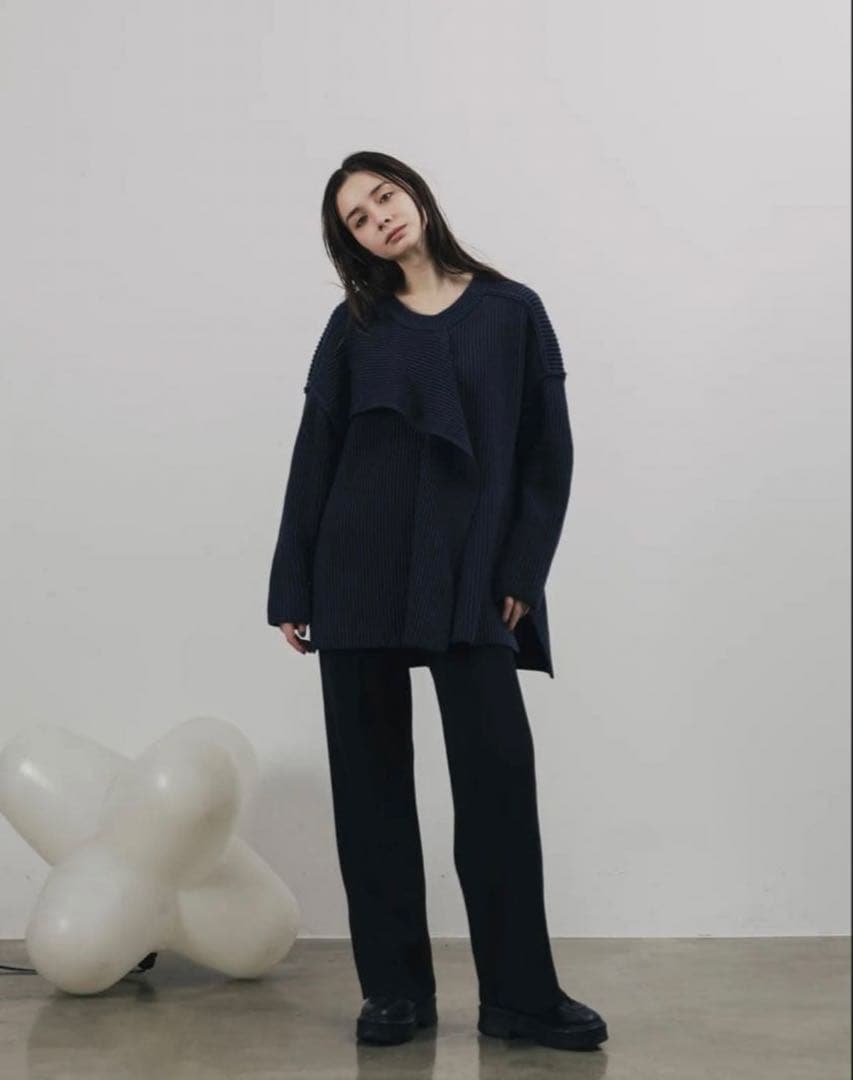 【UNOF】KNIT PANTS BLACK Sサイズ　ふじあみ　ニットパンツ