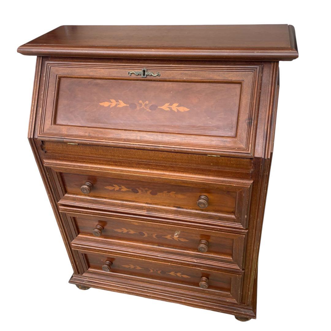 ◯イタリア ライティング ビューロー 机 木製 アンティーク デスク