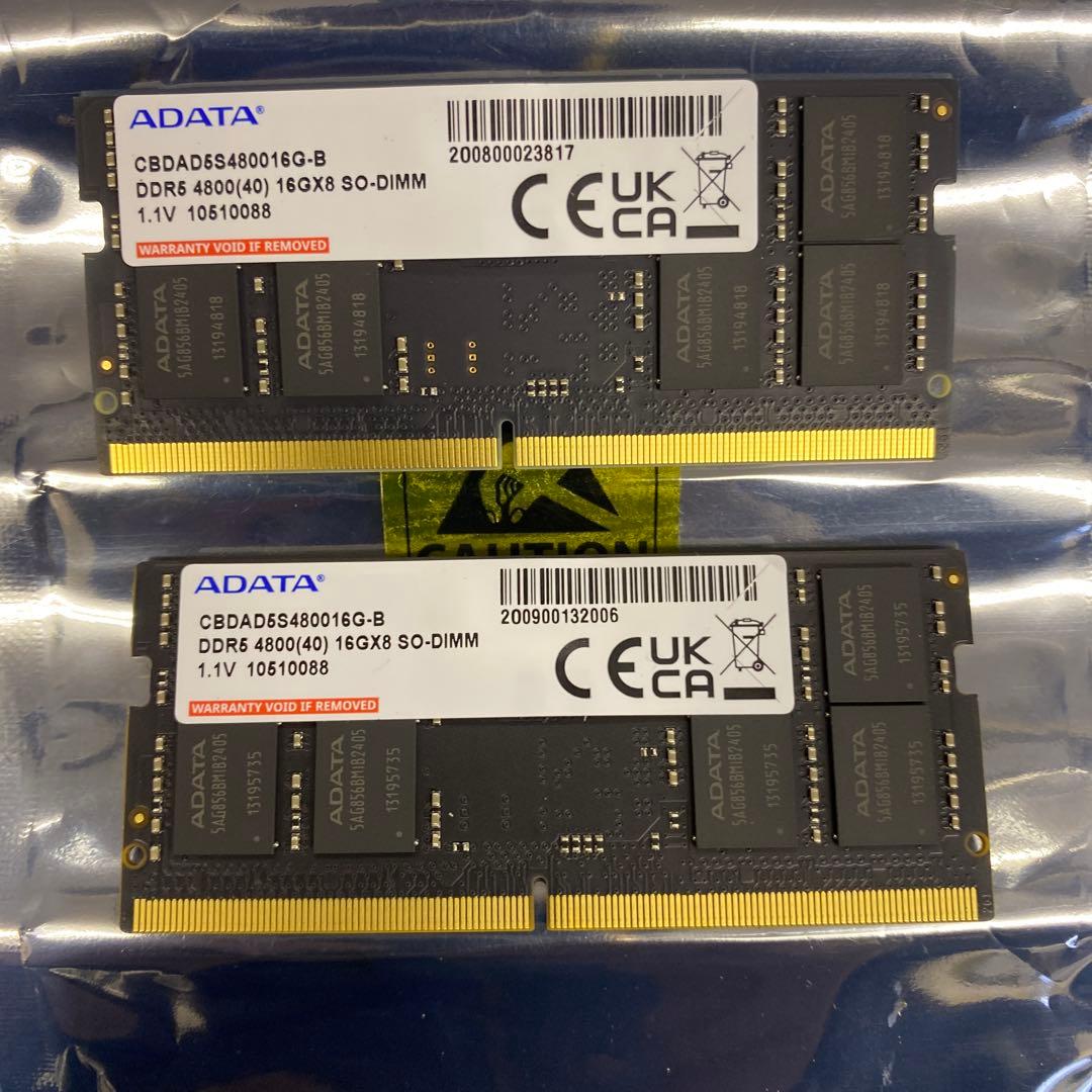 ★送料込み♣︎ ADATA ノートPC メモリ DDR5 16GB 2枚