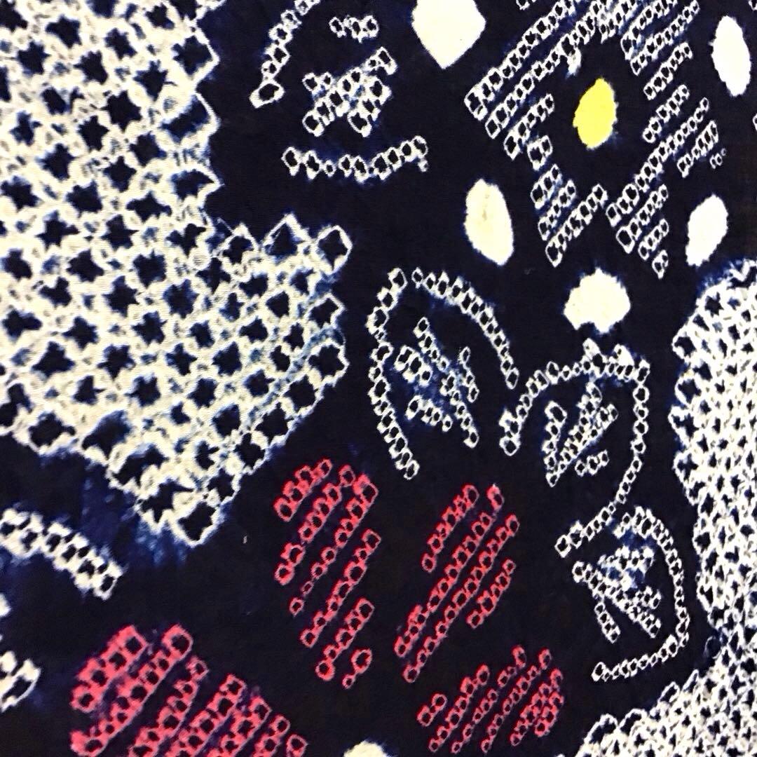 しつけ付☆未使用☆本場有松絞り☆誂え浴衣☆藍色☆身丈164☆裄丈66☆匿名発送