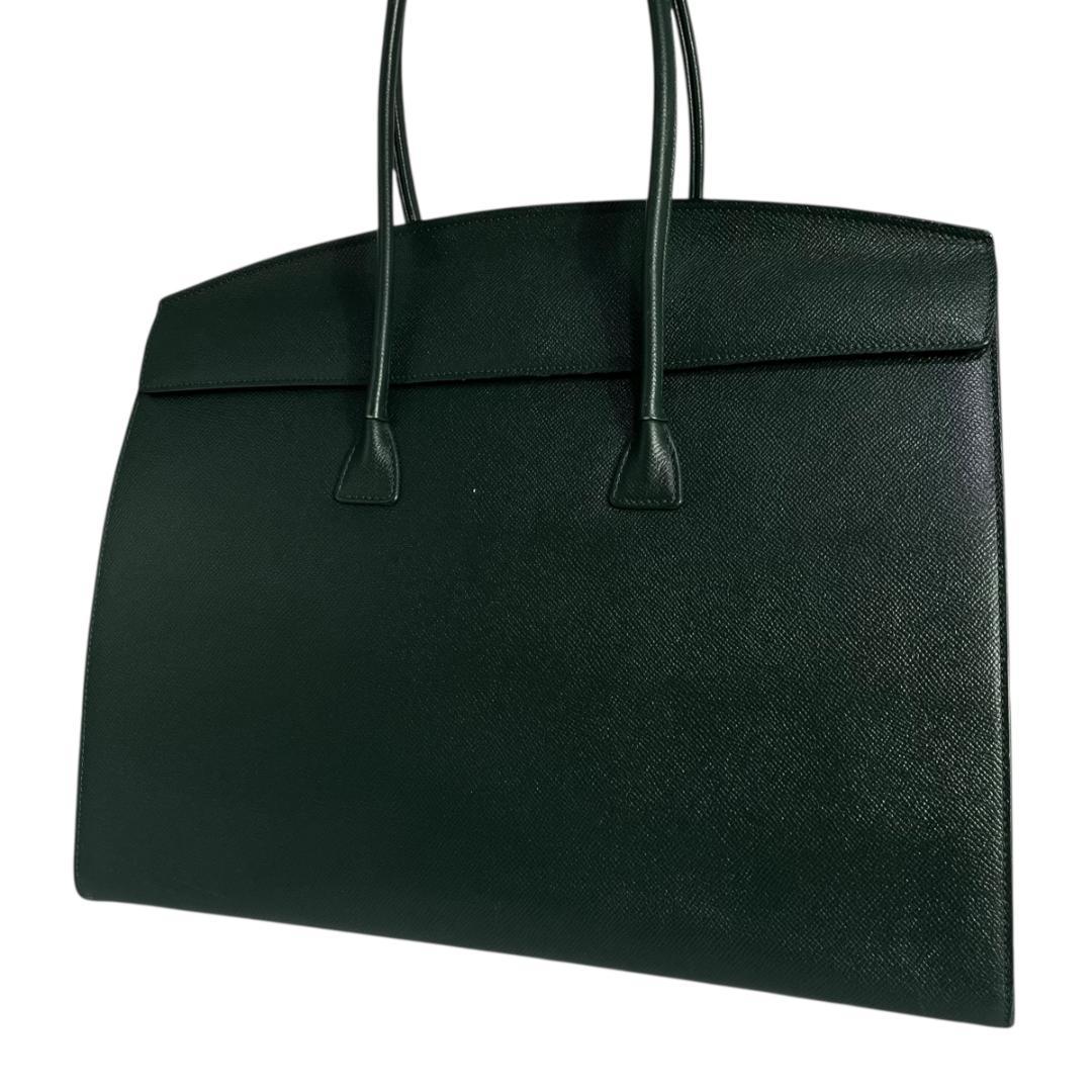 LUCIANO DUCCI 上質レザーA4対応ビジネスバッグ 深緑