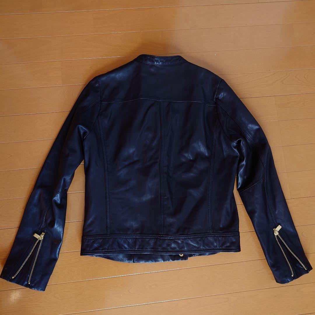 NOBLE ノーブル ライダースジャケット ラムレザー 40 ゴールド金具 黒