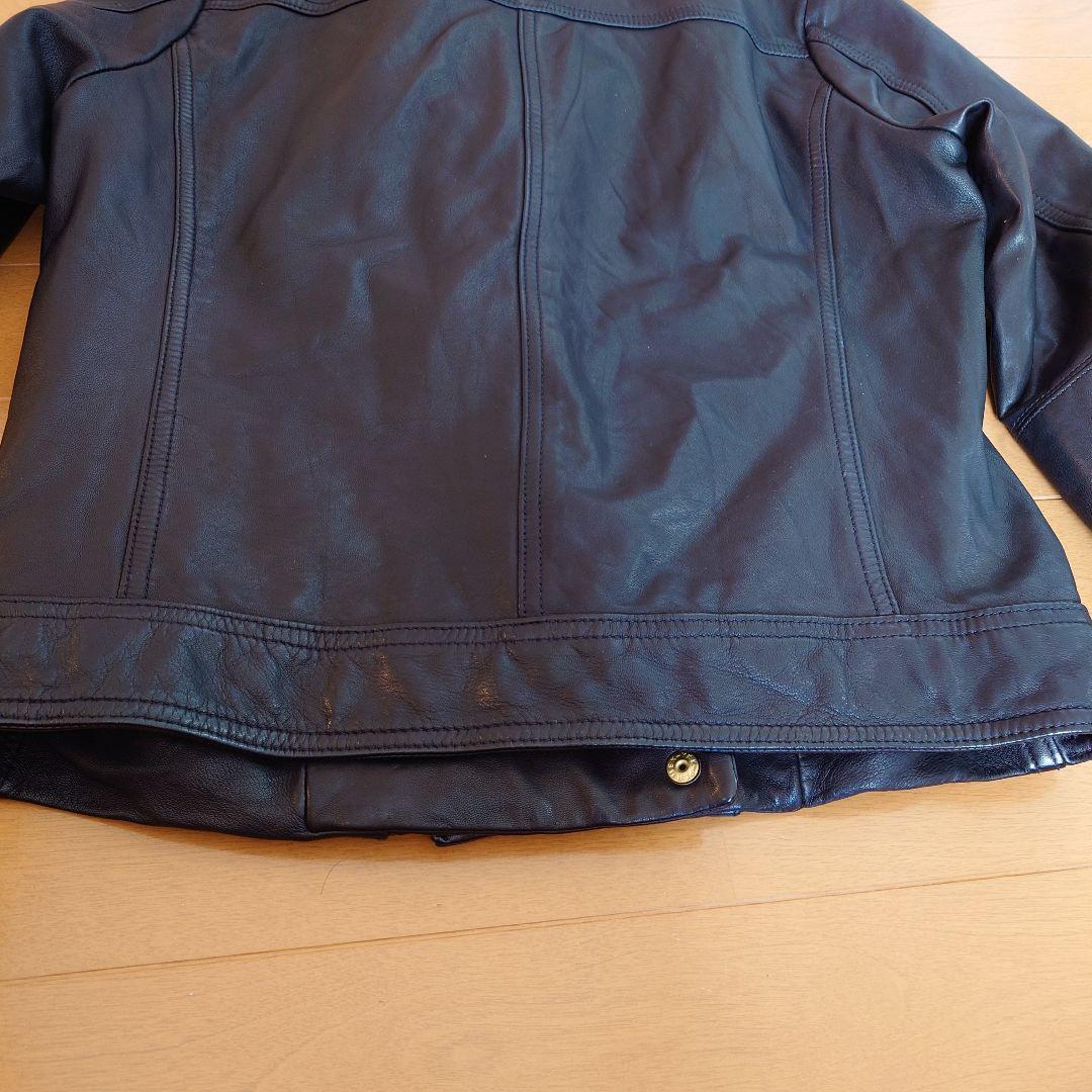 NOBLE ノーブル ライダースジャケット ラムレザー 40 ゴールド金具 黒