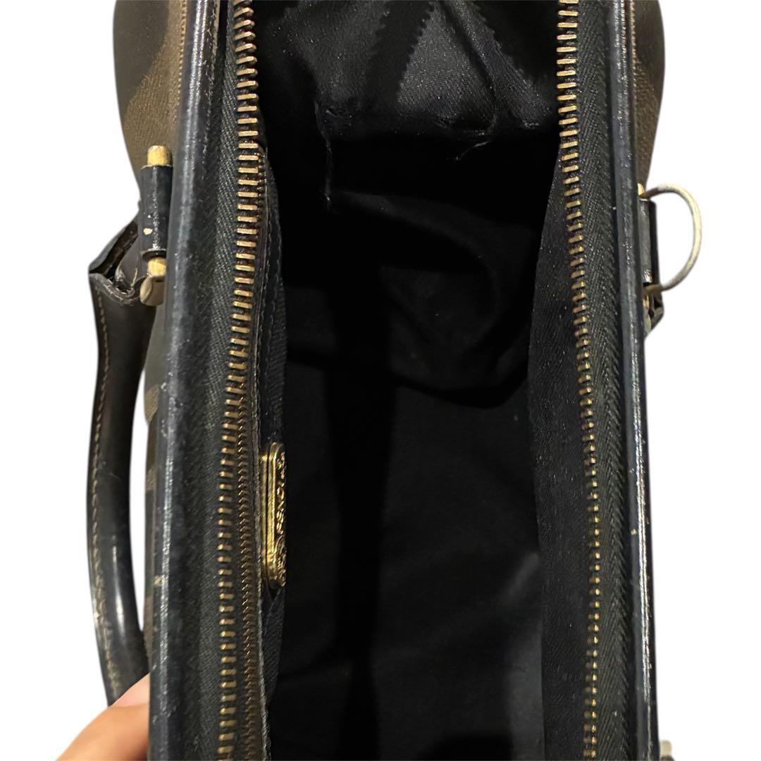 バッグ fendi pequin pattern mini boston bag