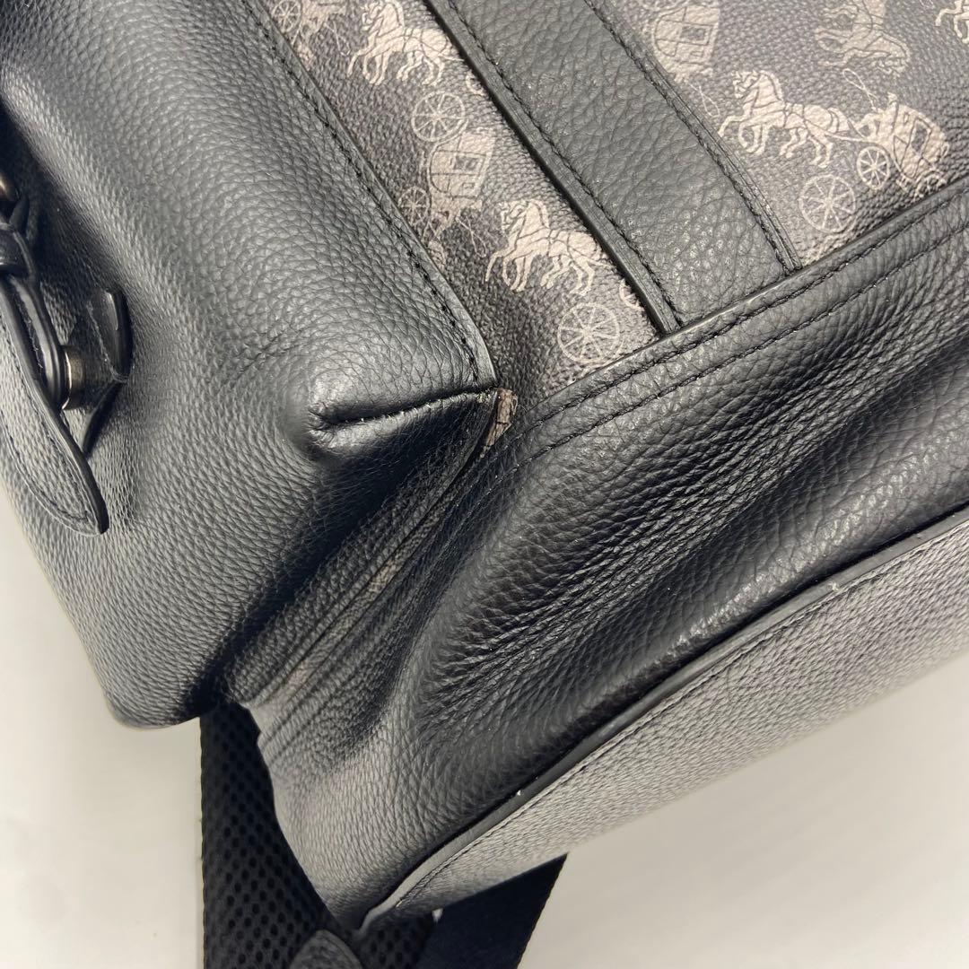 美品✨ コーチ ハドソン 馬車柄 バックパック レザー PVC 黒 89897