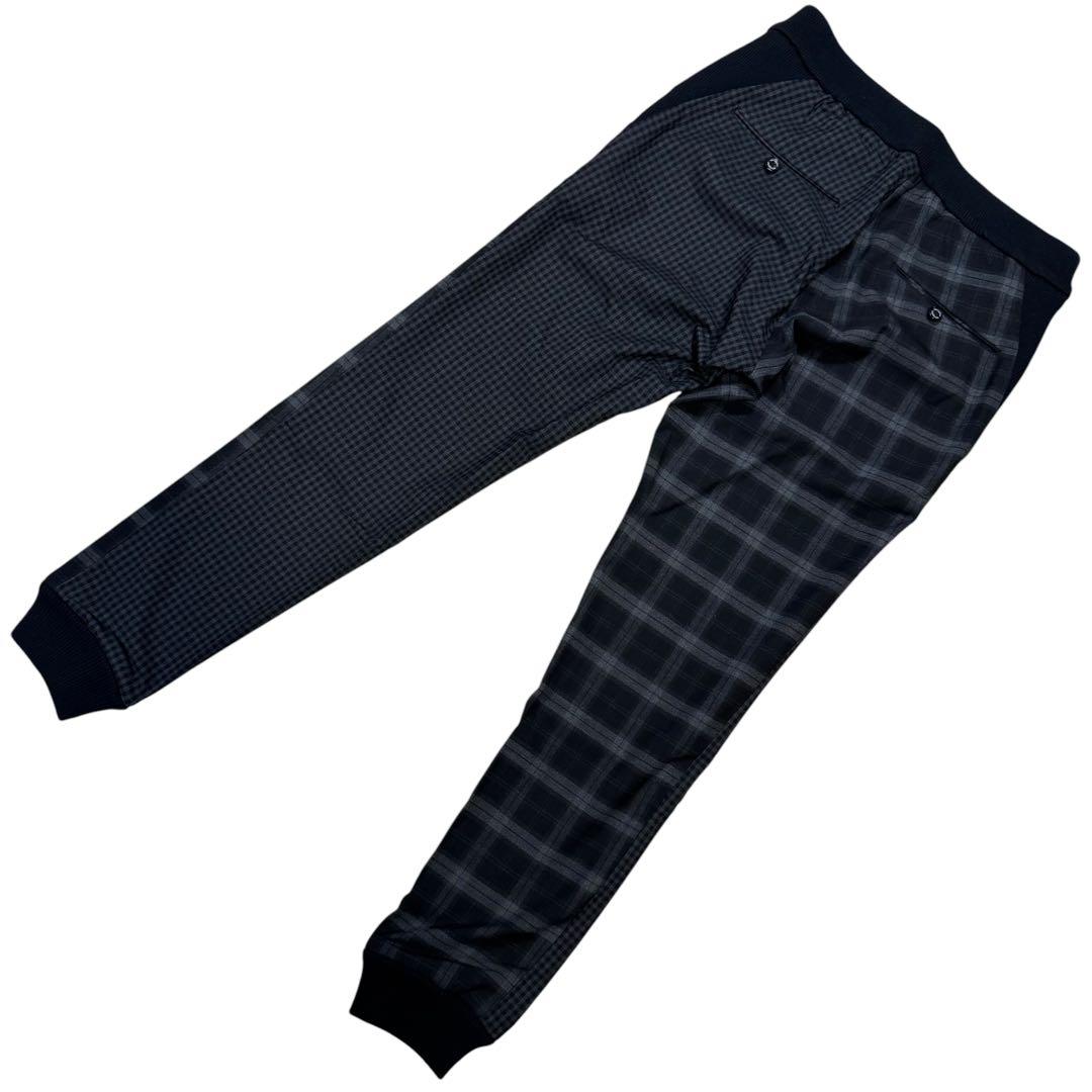 【美品】1piu1uguale3/クレイジーチェックリブパンツ/グレー系3