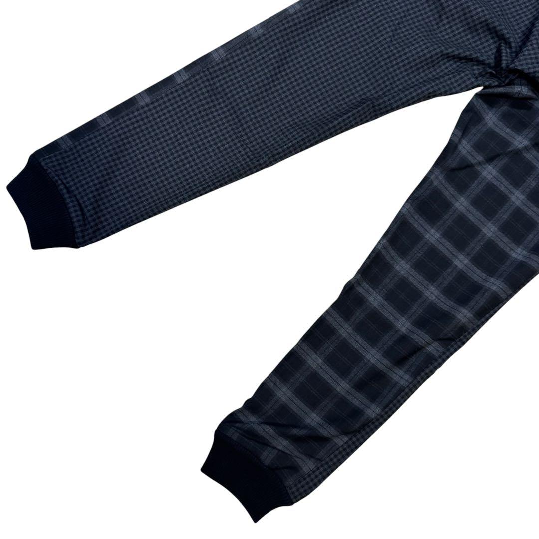 【美品】1piu1uguale3/クレイジーチェックリブパンツ/グレー系3