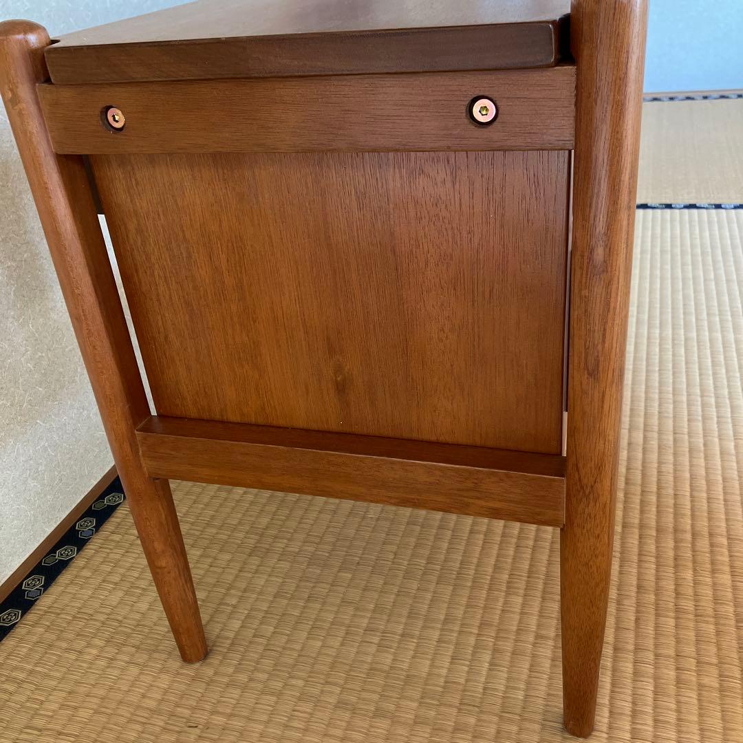 ウッドキャビネット 引き出し2つ バスケット付き