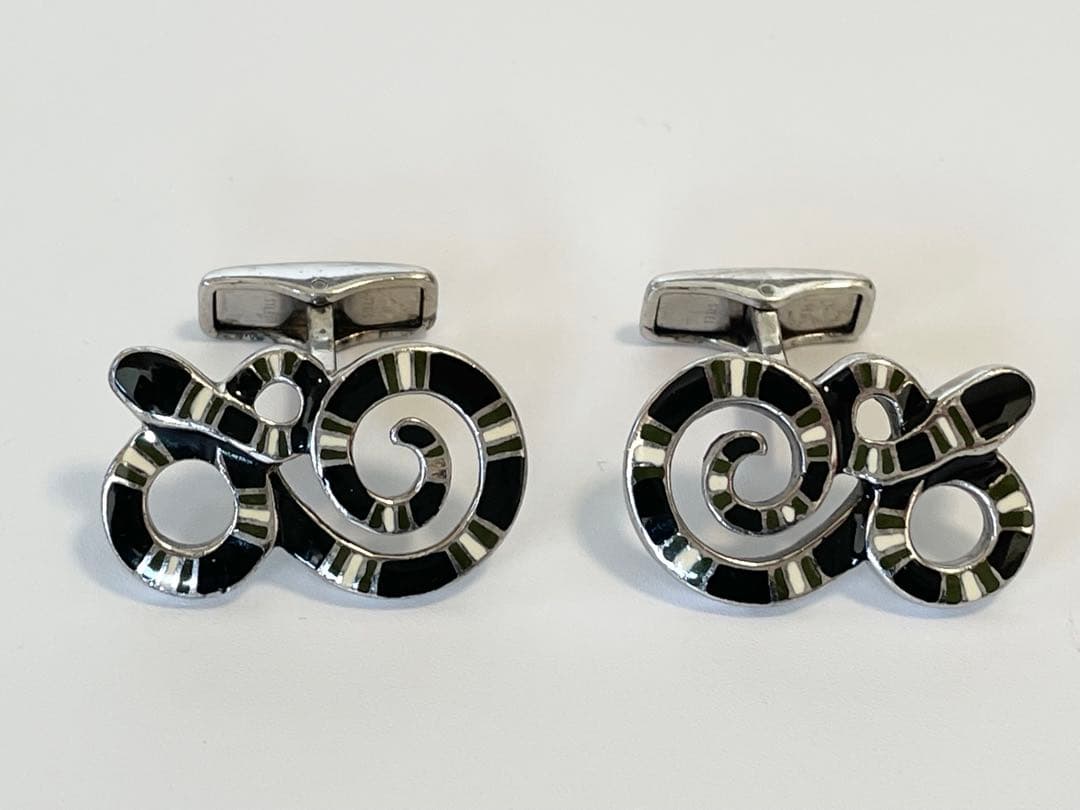 DUNHILL ダンヒル カフス シルバー 925 アニマル柄　蛇　スネーク